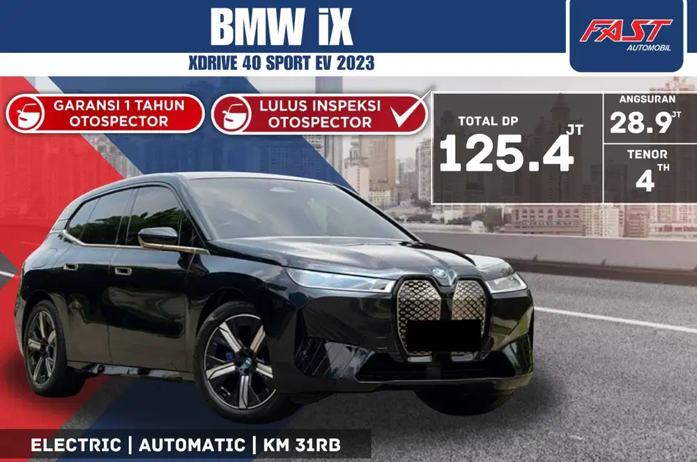 BMW iX XDRIVE 40 SPORT EV NIK 2023 BLACK ON BROWN
