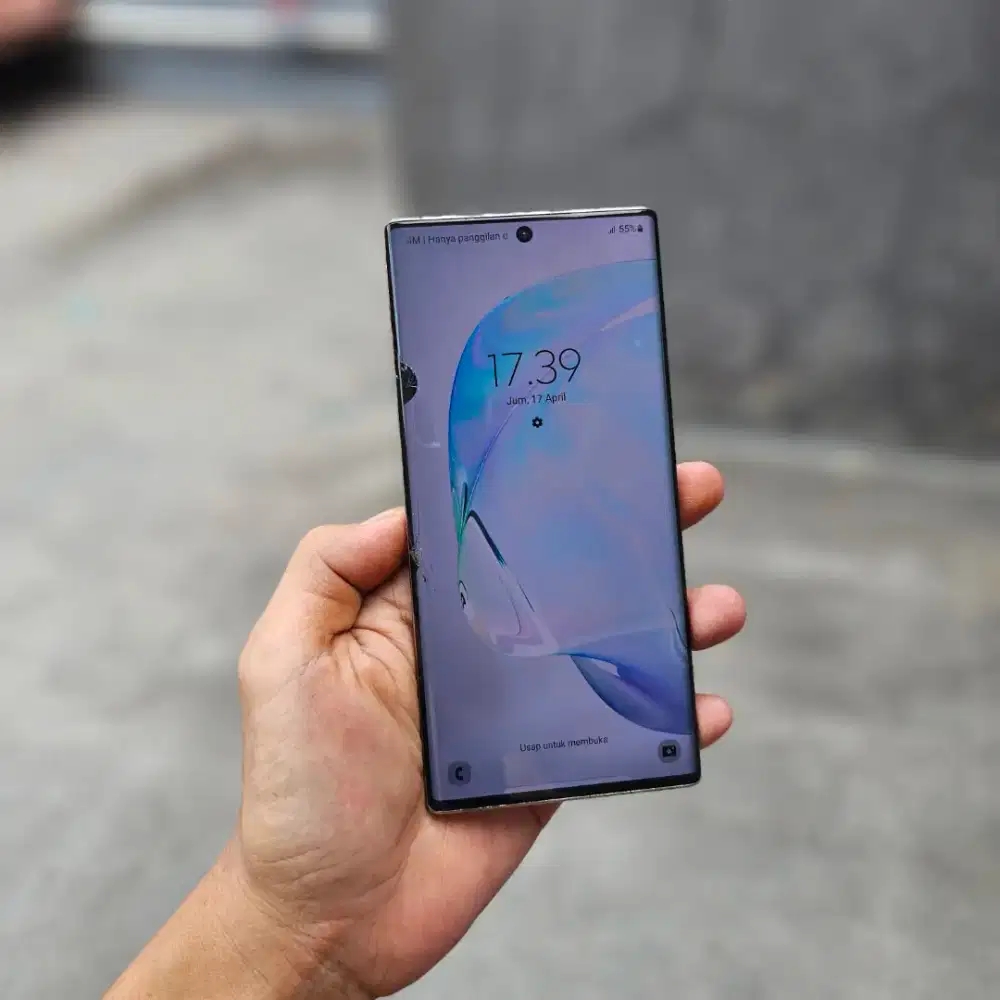 SAMSUNG GALAXY NOTE 10 PLUS SEIN 12/256 MINUS RETAK TOMPEL NORMAL