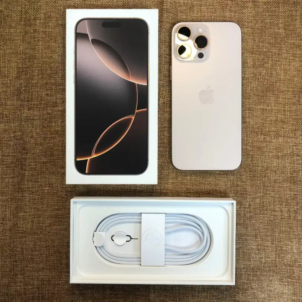 Dual nano sim iPhone 16 pro max 512gb Desert BH 100% Pajak resmi