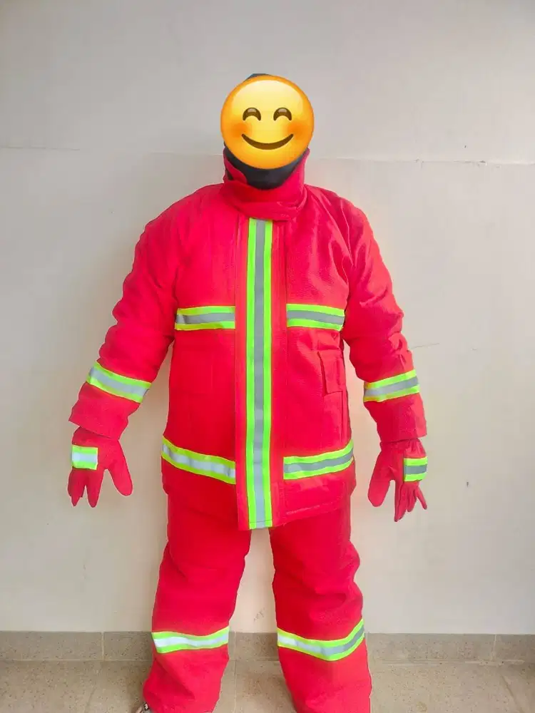 BAJU PEMADAM KEBAKARAN - FIRE SUIT LOKAL WARNA MERAH ALL SIZE
