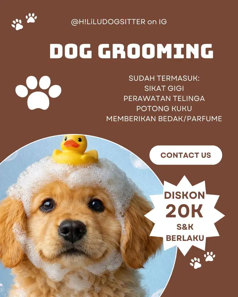 Menerima grooming dan dog sitter