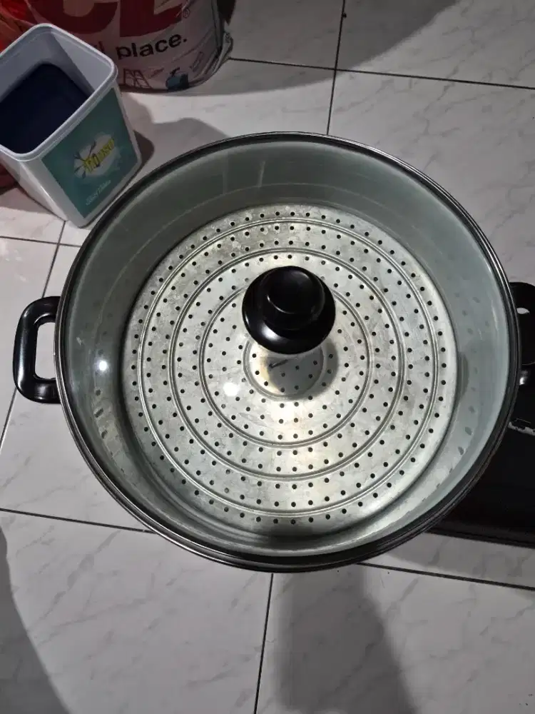 Panci Kukusan + Tutup Kaca 35cm (Dandang 32cm) – Kondisi 95% Like New