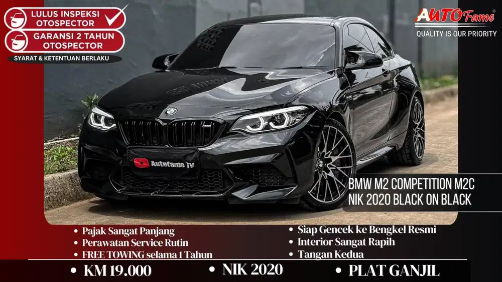 KM19RB BMW M2 Competition M2C NIK 2020 Black On Black Full Original