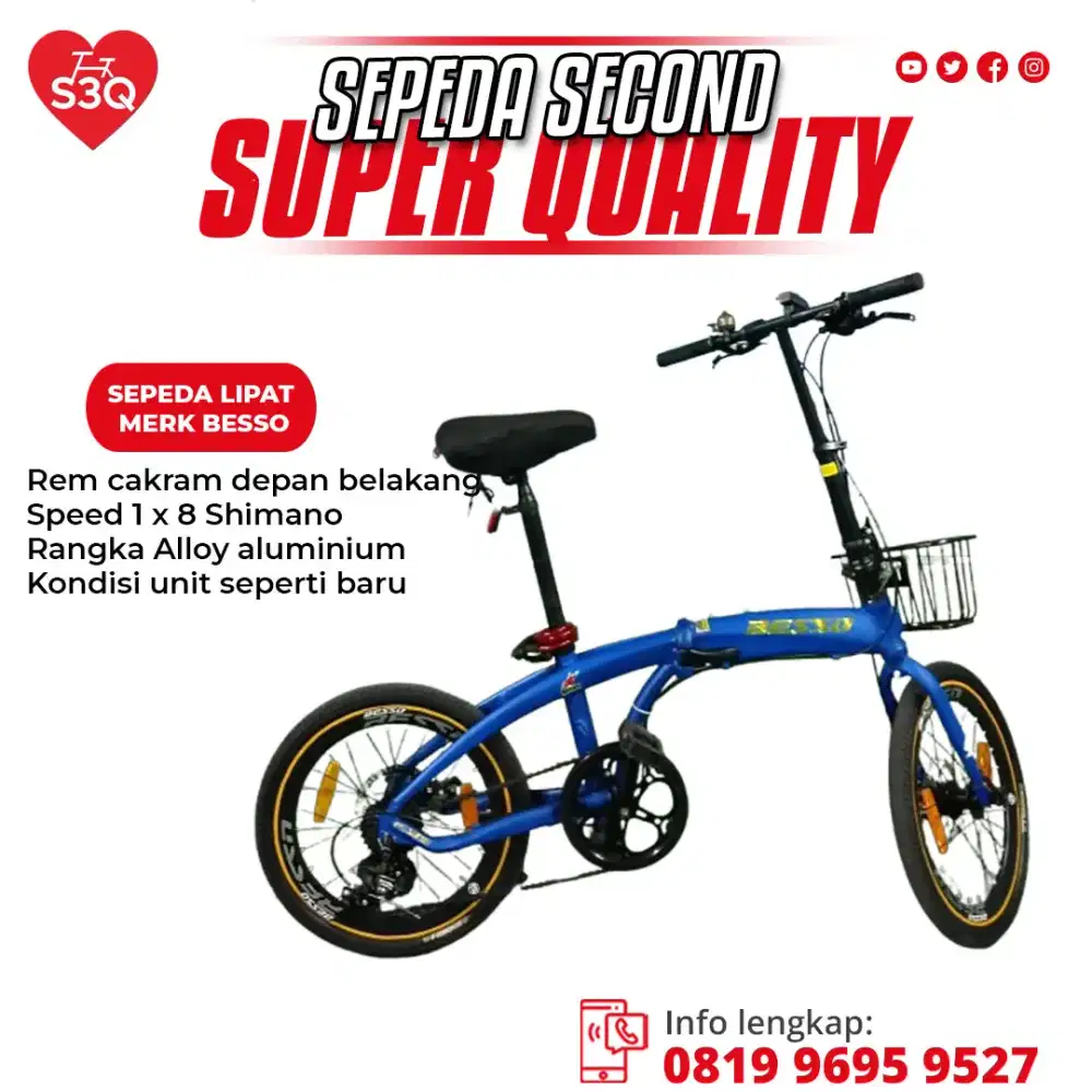 Sepeda lipat merk Besso Alloy aluminium