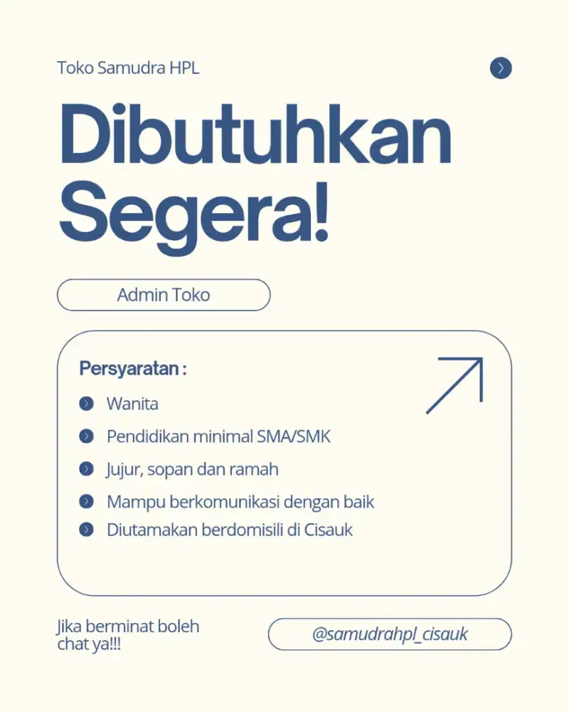 Loker Admin Toko