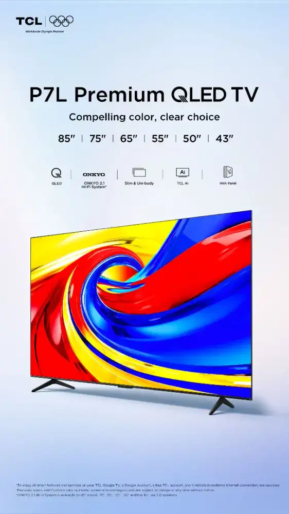 85P7L Prwmium Qled  (free kulkas 118L)