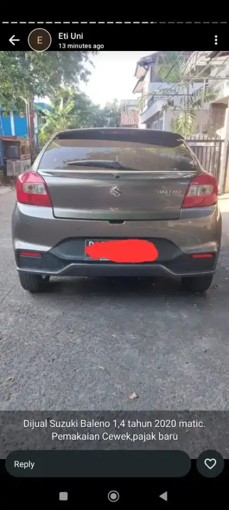 Suzuki baleno matic 2020 tangan pertama