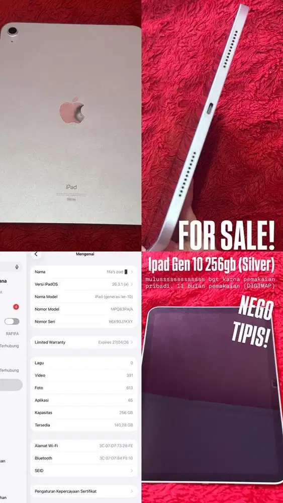 Ipad Gen 10 256gb - Silver (2025)