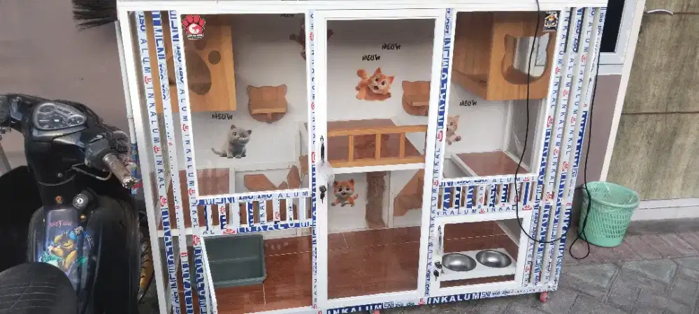 kandang kucing alumunium