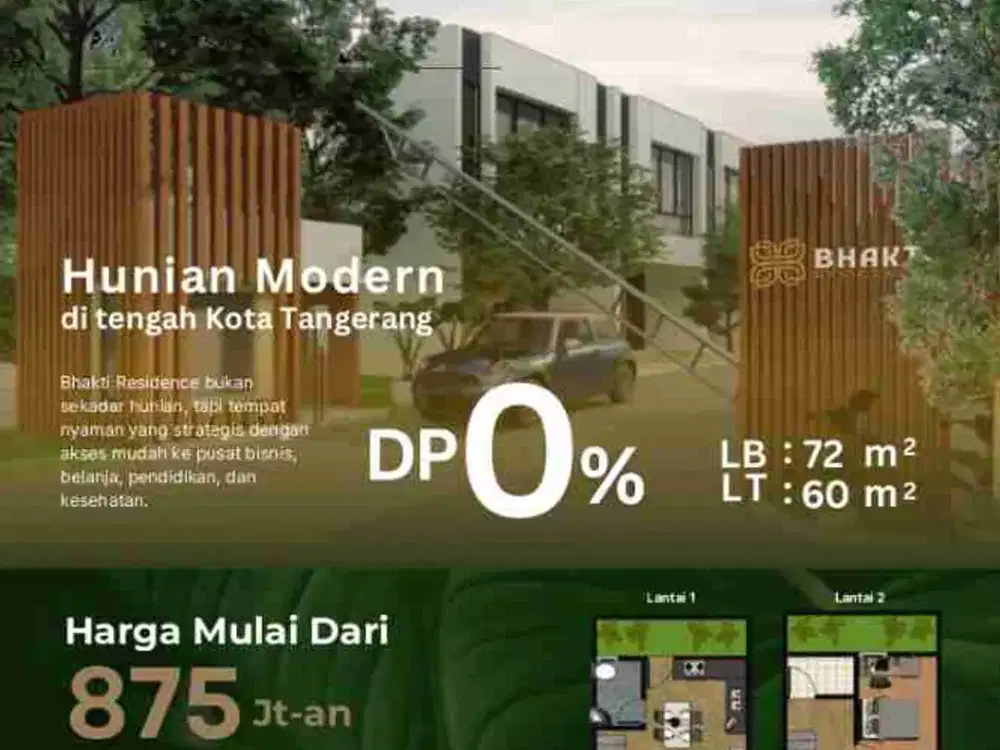 Cluster Bhakti residence Sudimara pinang KPR tanpa DP dekat Jakarta