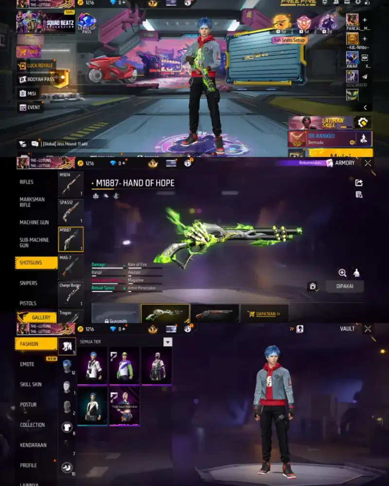 Jual akun ff amanah dan terpercaya