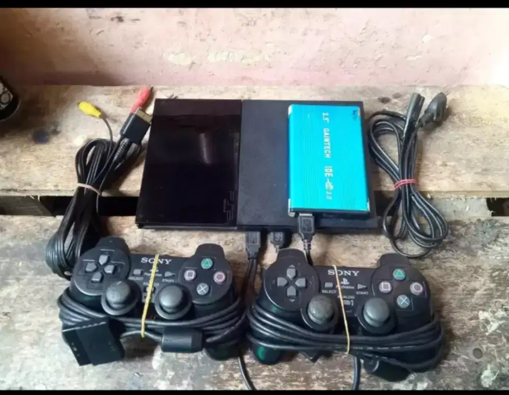 Gaduh PS2 slim hardisk eksternal 80GB siap main