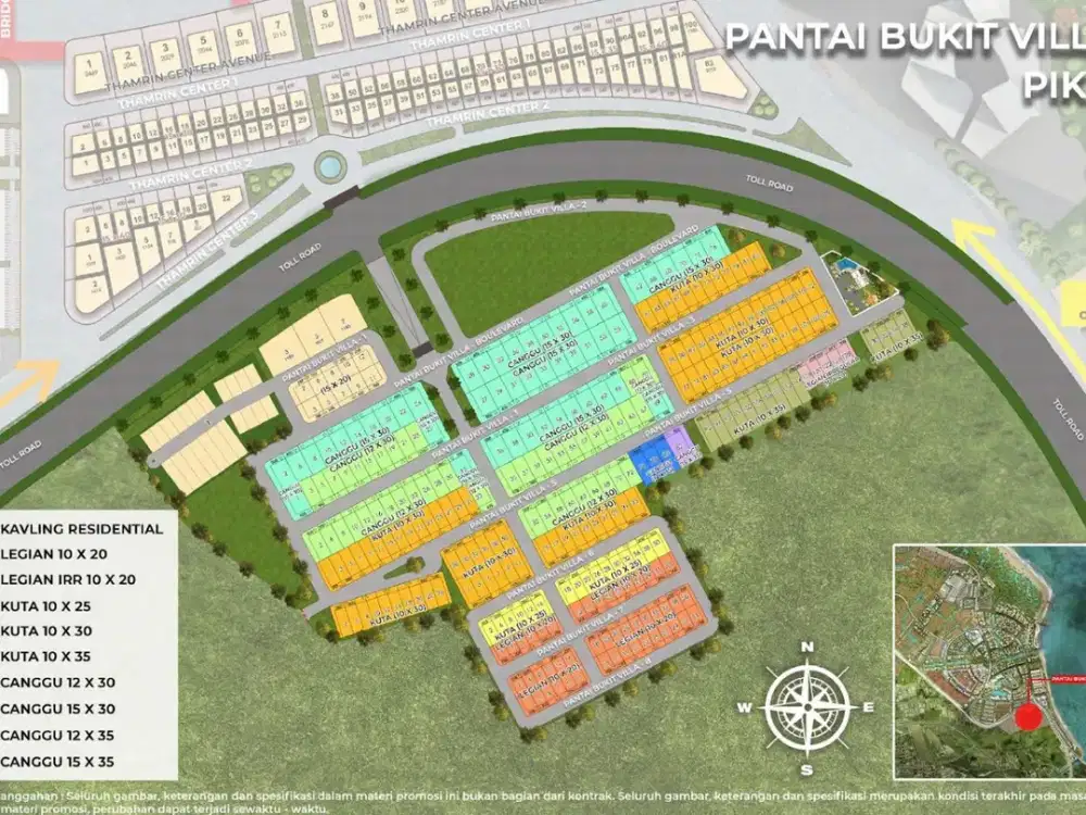 Dijual Kavling di Pantai Bukit Villa Pik 2,Luas 388M2,Posisi Hoek