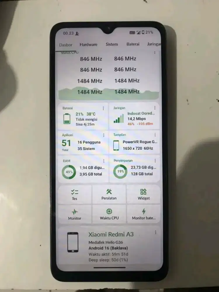 Redmi a3 4/128 hp casan tipe c no minus
