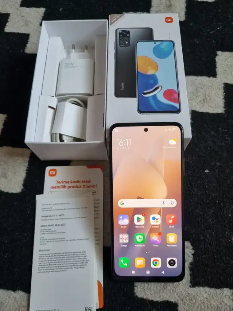 Redmi Note 11 ram 4/128gb mulus no minus fullset ex grs resmi NETt