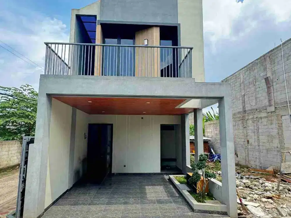 Rumah 2 Lantai Limo Depok Furnished 4 KT 5 Menit Ke Pintu Tol Akses 2 Mobil