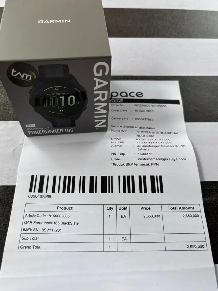 Smartwatch garmin forerunner 165 bnib/segel