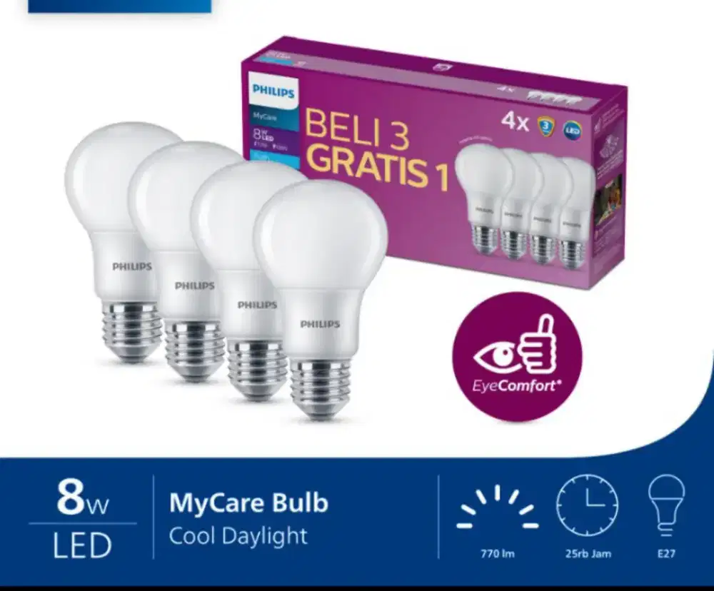 bolam lampu 8 watt Phillips