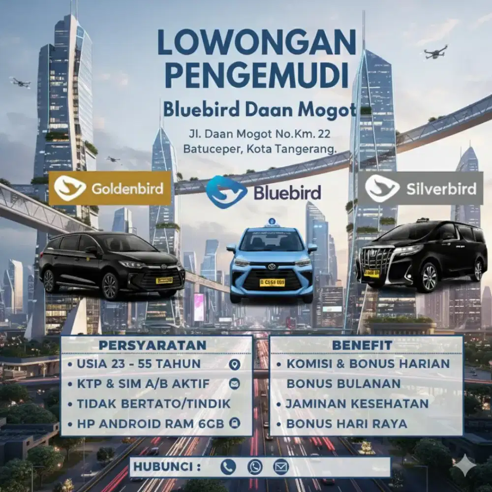DIBUTUHKAN SEGERA 100 PENGEMUDI TAXI BLUEBIRD