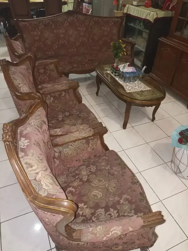 Sofa tamu 1 set bahan jati