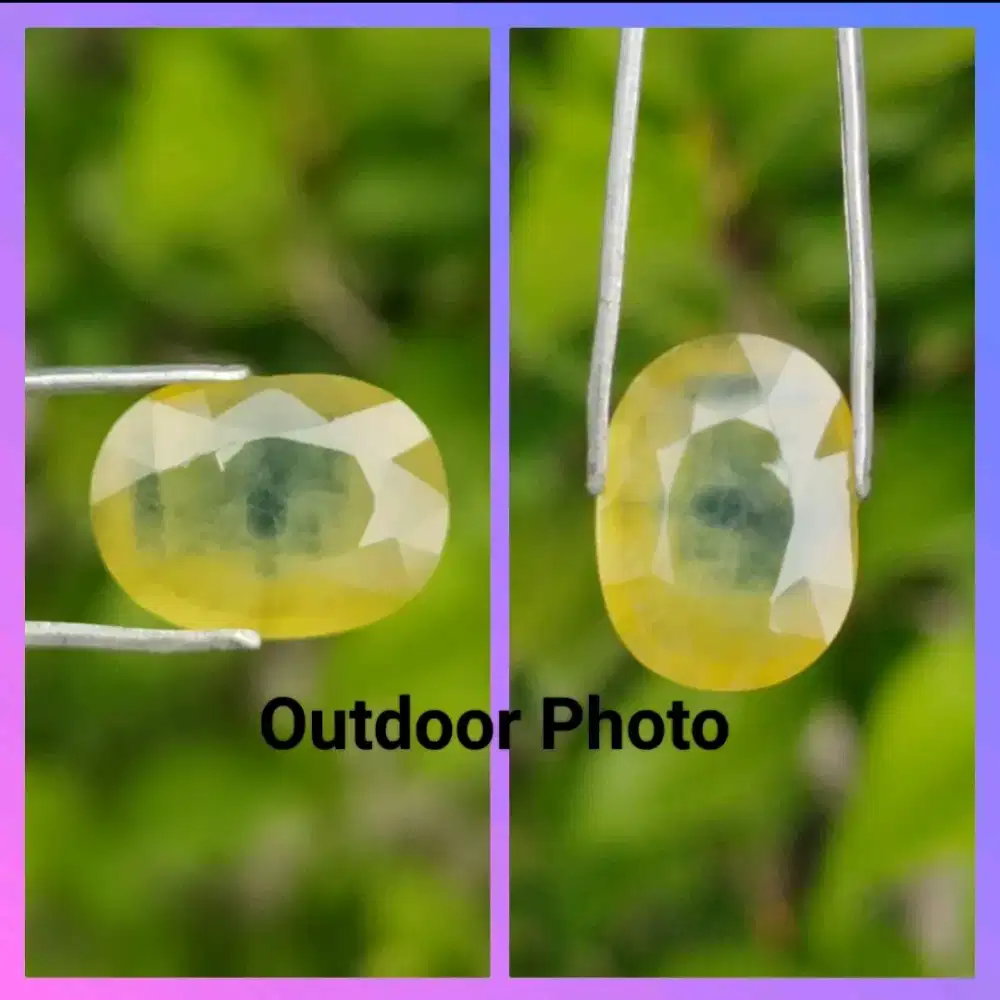 Natural Bicolor Green And Yellow Sapphire 9.15 Carats Memo Heated-a