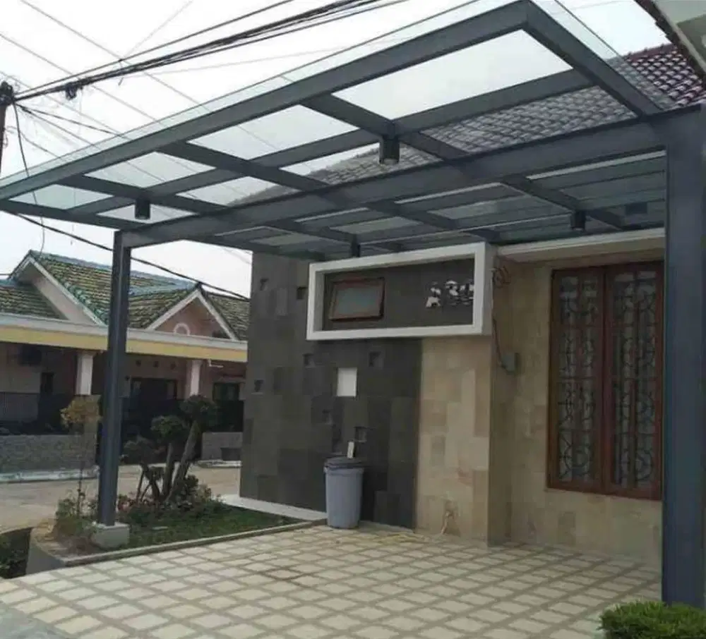 Kanopi kaca minimalis