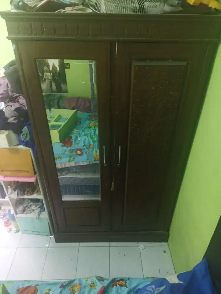 Nual lemari kayu jati full