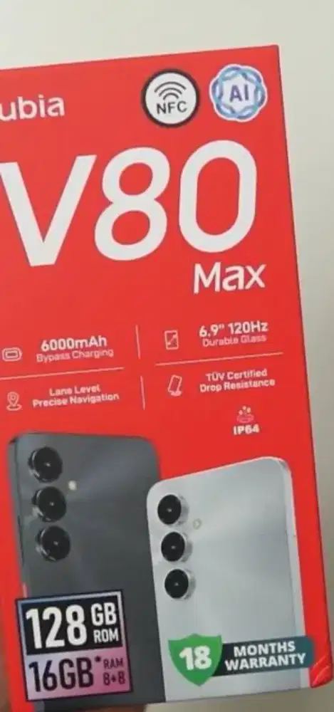Nubia v80 max 8/128 Fullset nego