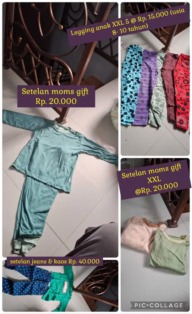 DIJUAL SETELAN MOM GIFT BLM PERNAH DIPAKAI UKURAN XXL & LEGGING