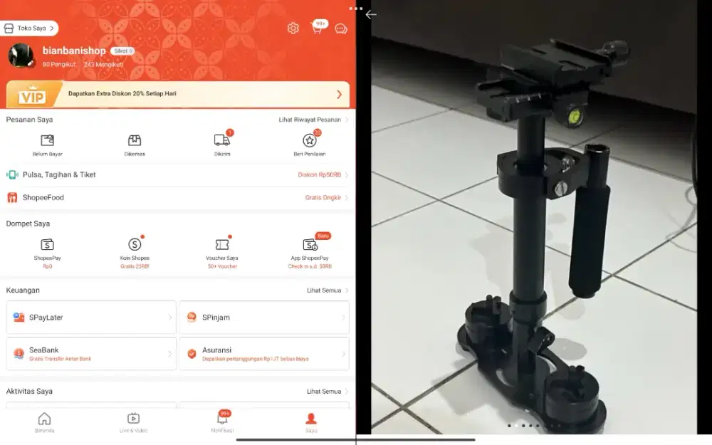 Stedycam taffstudio s40 second cek deskripsi