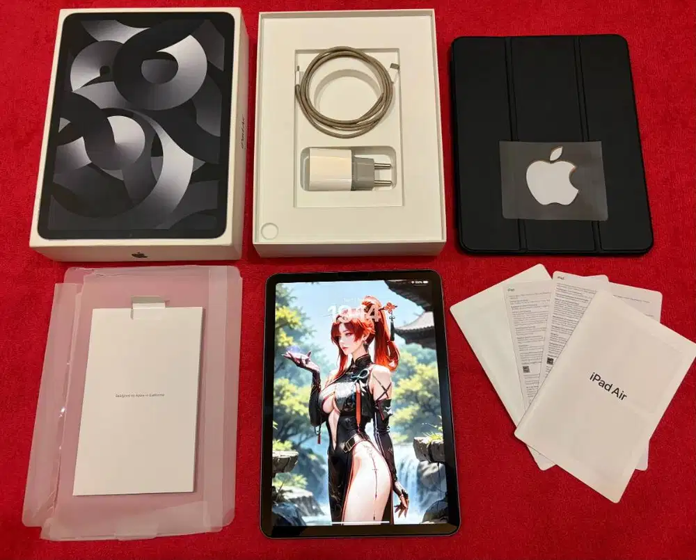 ipad air 5 M1 chip 64gb wifi SPACE GREY fullset ibox istimewa bh 98%