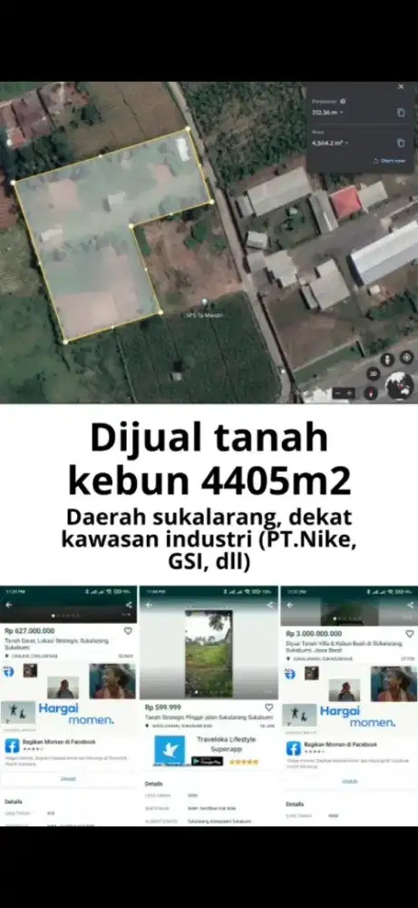BU Tanah 4.405m² Dekat Kawasan Industri PT.Nike & GSI Sukalarang SHM