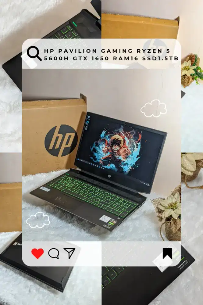 Hp Pavilion Gaming Nvidia GTX 1650 Ryzen 5600H 16/1.5TB 144hz