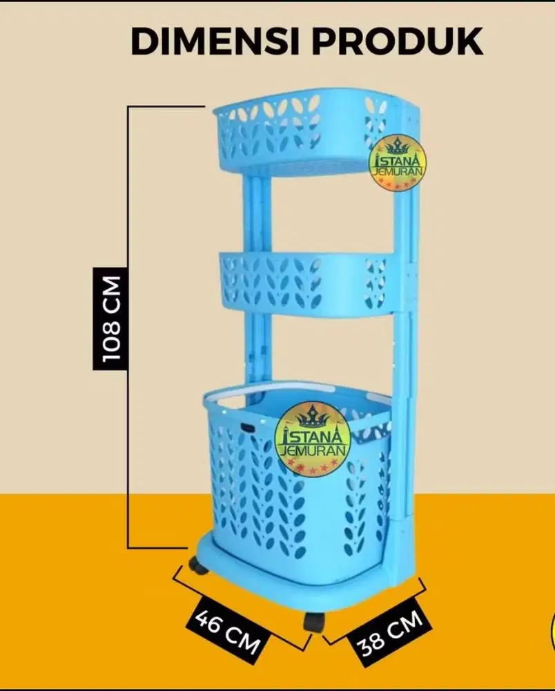 Keranjang baju 3 tingkat second