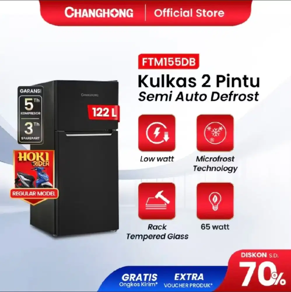 Jual rugi kulkas fridge changhong