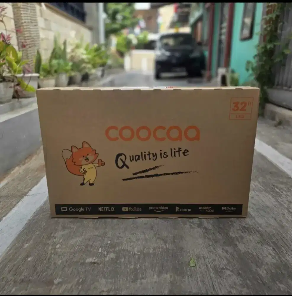 Tv coocaa qled 32 google tv baru youtube netflix