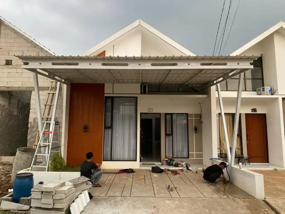 Renovasi atap lama genti baja ringan terpasang