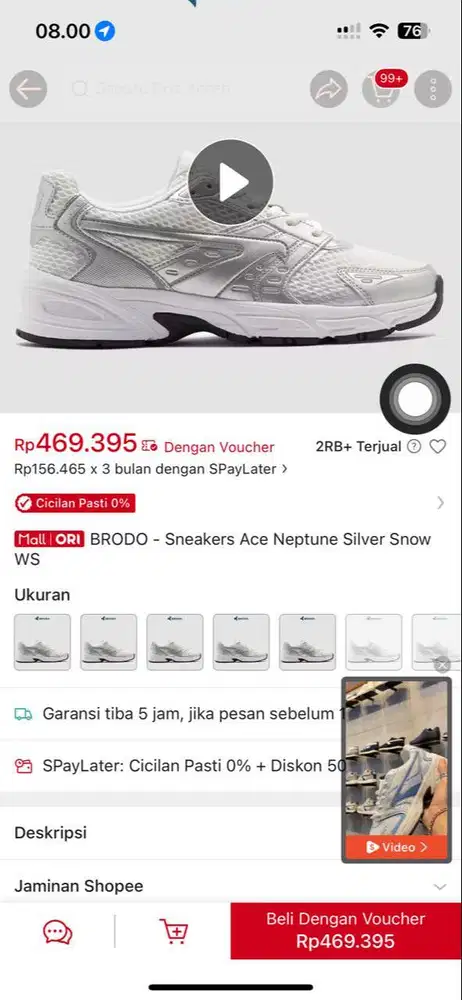 sneakers brodo / Size 41 ( New, Baru 3 kali pakai)