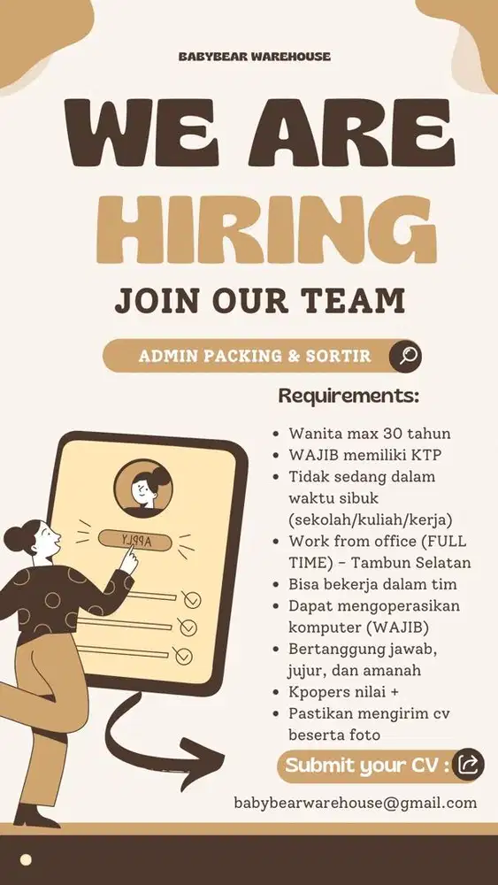 LOWONGAN KERJA ADMIN WAREHOUSE KPOP
