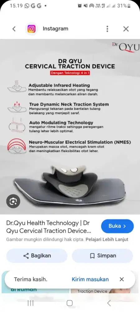 Dijual alat terapi leher