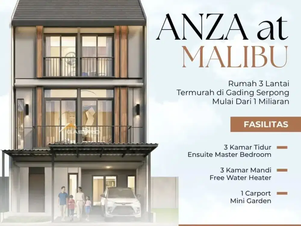 RIMAH 3LANTAI TERMURAH DI GADING SERPONG ANZA HOMES MALIBU VILLAGE MULAI 1,4MAN FRE PPN