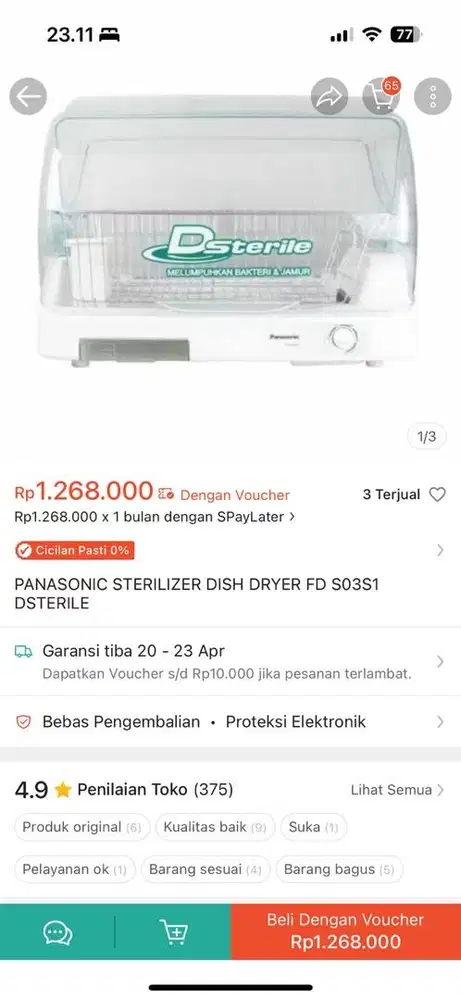 Preloved sterilizer