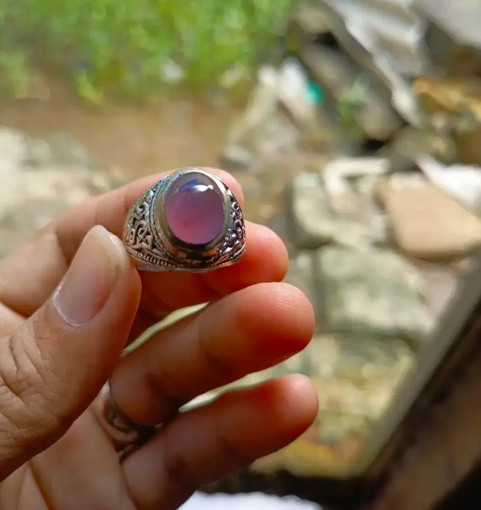 Natural kecubung lavender sukabumi dimensi kantoran kristal giwang