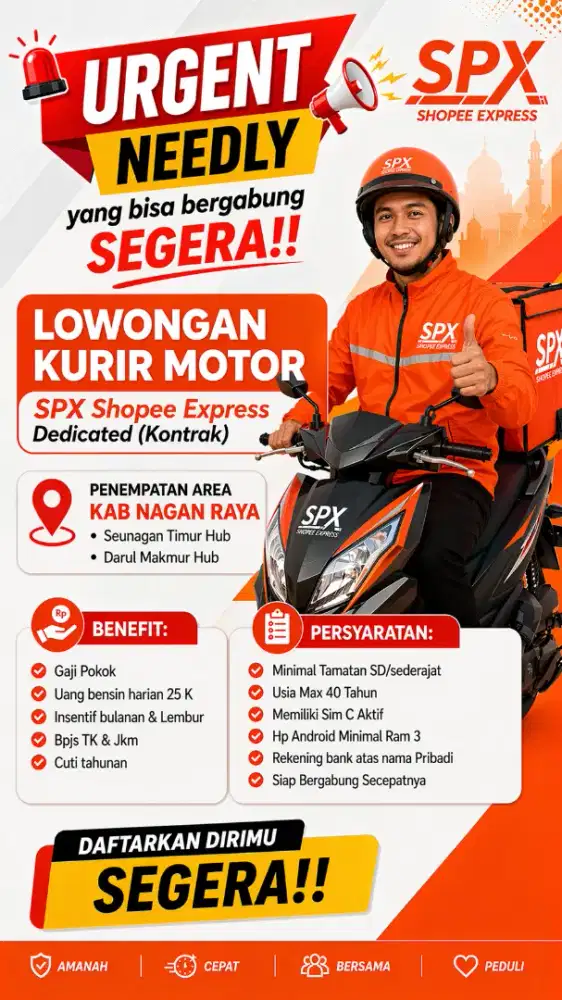 LOWONGAN KURIR MOTOR SPX EXPRESS ACEH