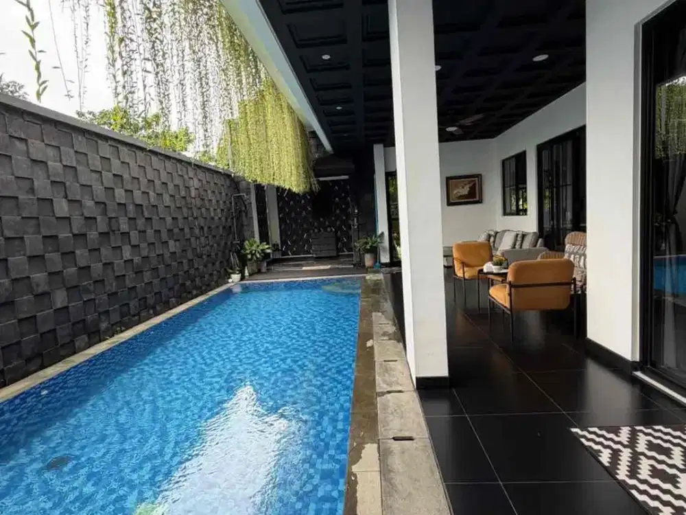 Rumah 3 Lantai Hook Bangunan Baru Ada Kolam Renang Furnished di Cluster Anthea BSD