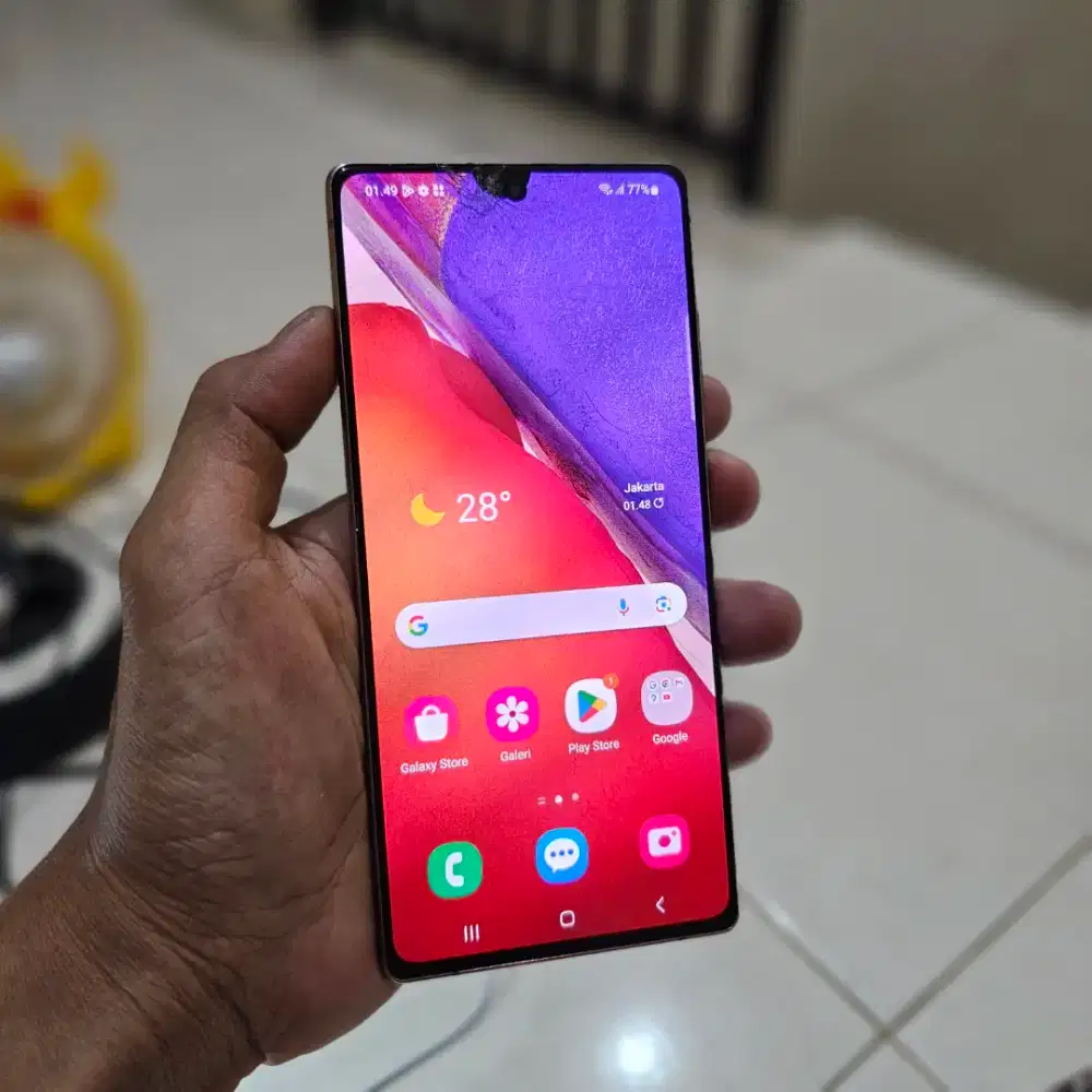 SAMSUNG GALAXY NOTE 20 SEIN 8/256 GB MINUS RETAK TOMPEL FUNGSI NORMAL