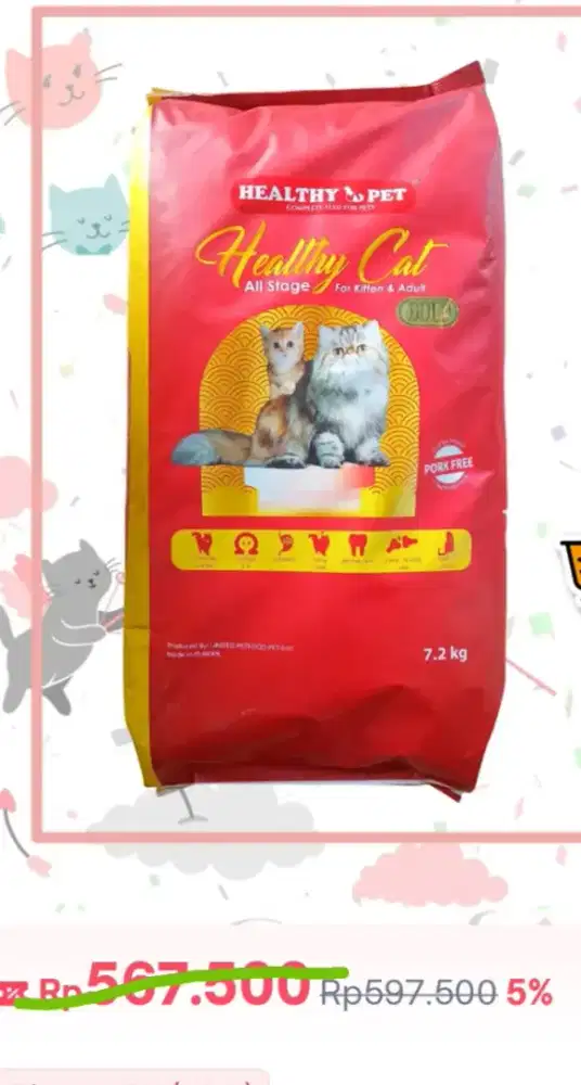 Heltypet allstag 7.2kg makanan kucing