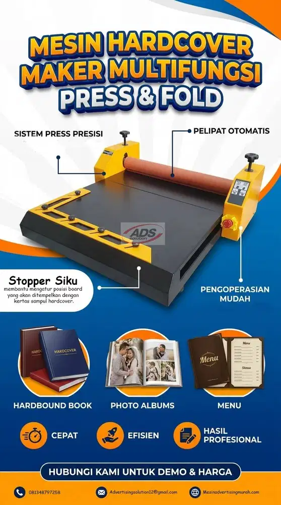 MESIN HARDCOVER MAKER MULTIFUNGSI PRESS & FOLD