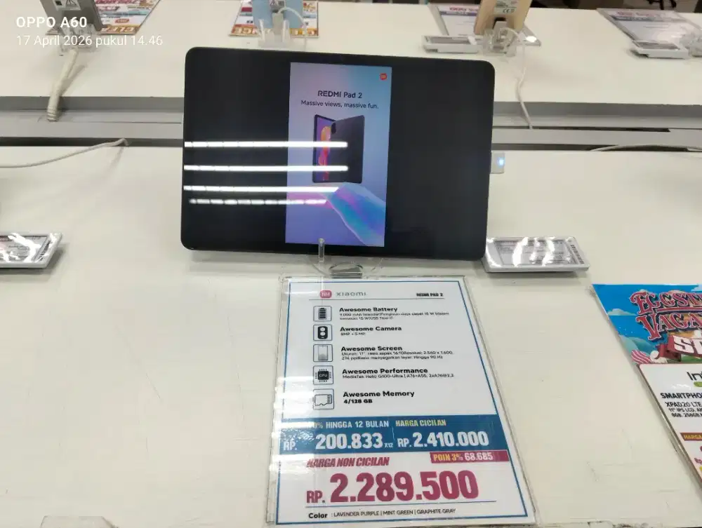 Tab redmi pad 2 4/128 Green gray + Point member 3%