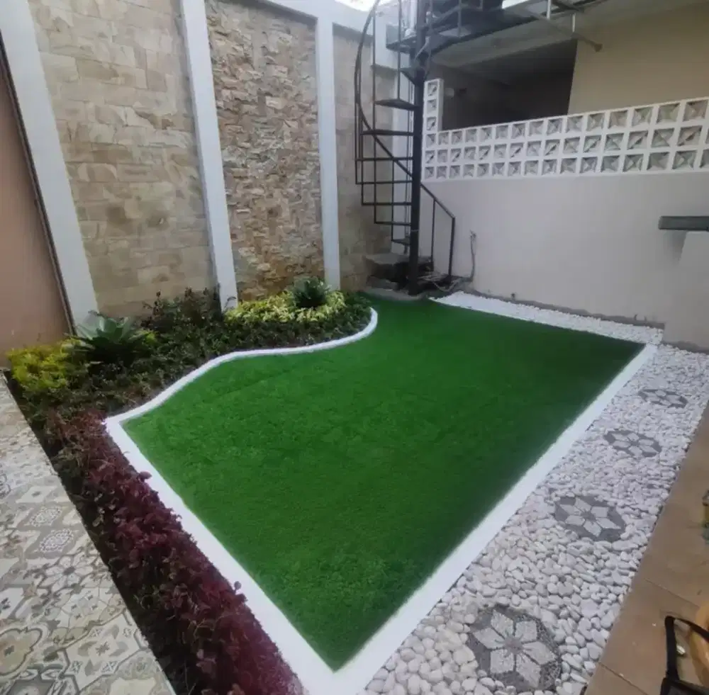 Pembuatan taman hijau minimalis